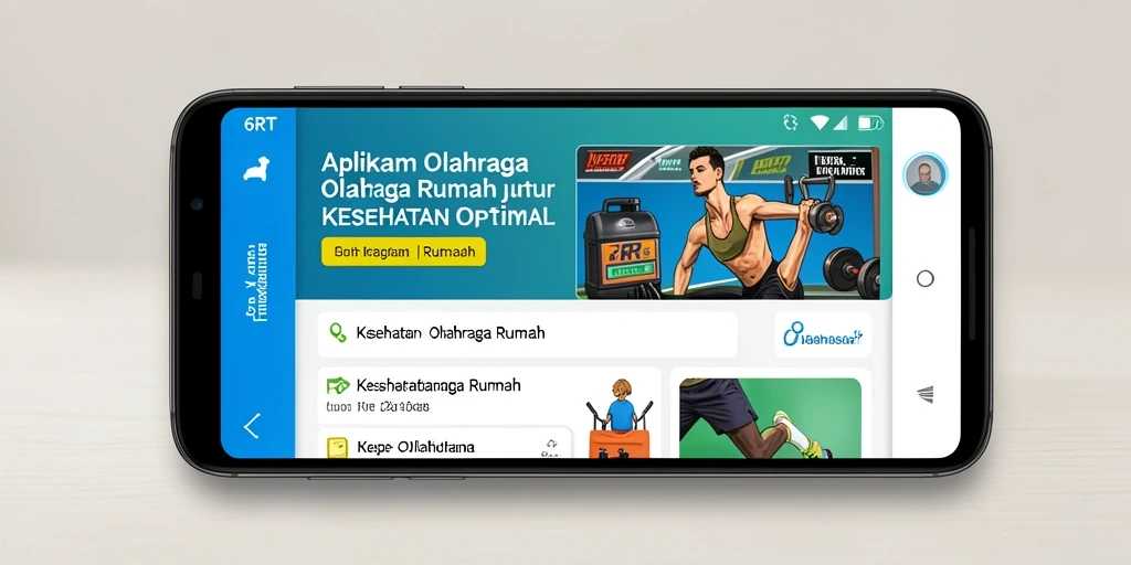Antarmuka aplikasi 6RT yang sederhana dan user-friendly untuk olahraga rumah.
