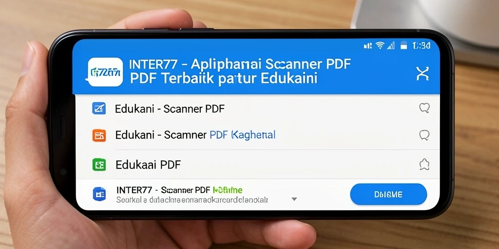 Antarmuka sederhana dan efisien dari aplikasi Scanner PDF INTER77.