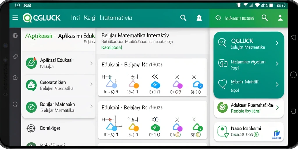Antarmuka QGLUCK yang interaktif untuk belajar matematika.